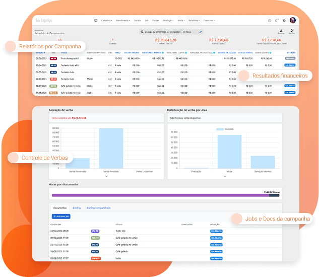 Tela da Campanha e do Relatório de Documentos filtrado pela campanha, no sistema SiGA SW.